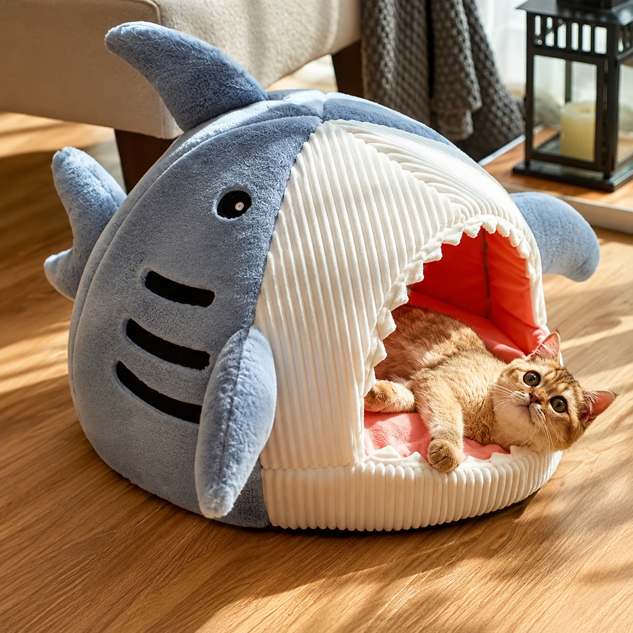 GroomnPlay CozyShark™ Cat Bed
